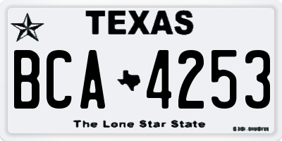 TX license plate BCA4253