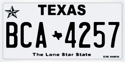 TX license plate BCA4257