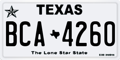 TX license plate BCA4260