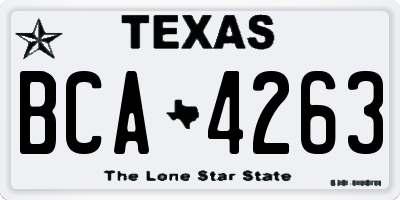TX license plate BCA4263
