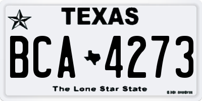 TX license plate BCA4273