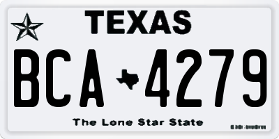 TX license plate BCA4279