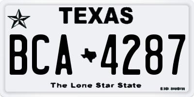 TX license plate BCA4287