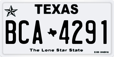 TX license plate BCA4291