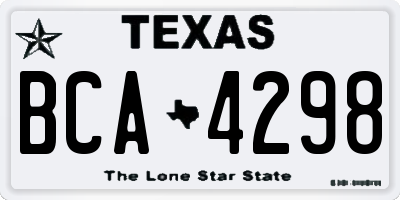 TX license plate BCA4298