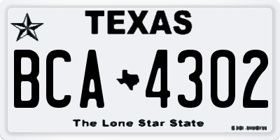 TX license plate BCA4302