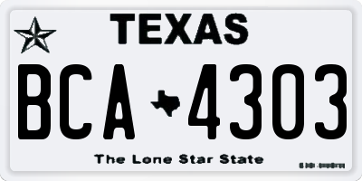 TX license plate BCA4303