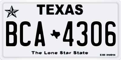 TX license plate BCA4306