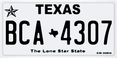 TX license plate BCA4307