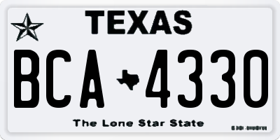 TX license plate BCA4330
