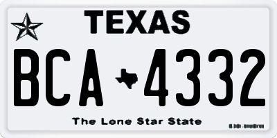 TX license plate BCA4332