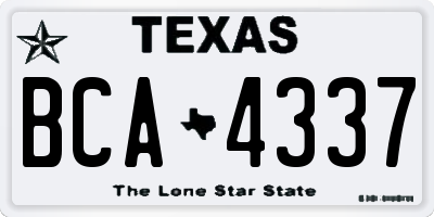 TX license plate BCA4337