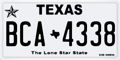 TX license plate BCA4338