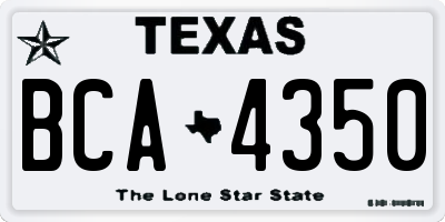 TX license plate BCA4350
