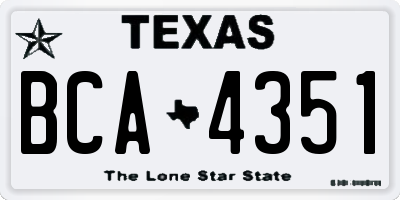 TX license plate BCA4351