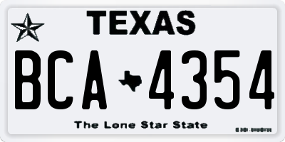TX license plate BCA4354