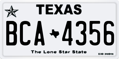 TX license plate BCA4356