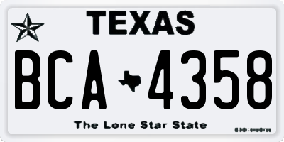 TX license plate BCA4358