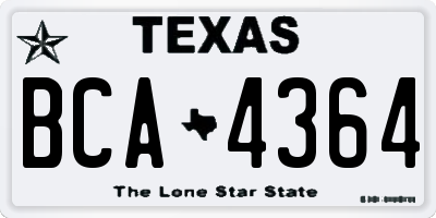 TX license plate BCA4364