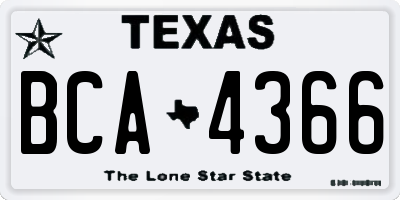 TX license plate BCA4366