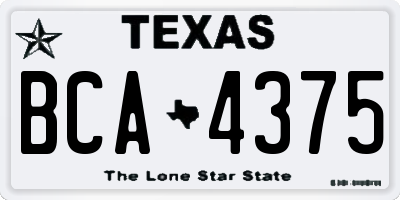 TX license plate BCA4375