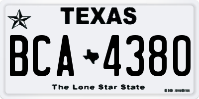 TX license plate BCA4380