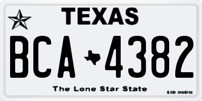 TX license plate BCA4382