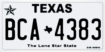 TX license plate BCA4383