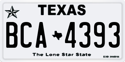 TX license plate BCA4393
