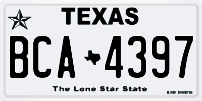 TX license plate BCA4397