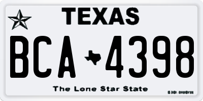 TX license plate BCA4398