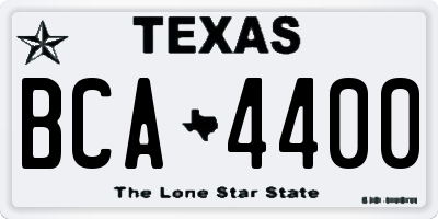 TX license plate BCA4400