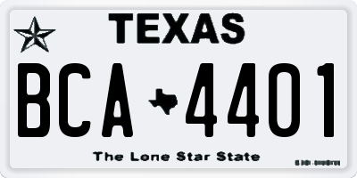 TX license plate BCA4401