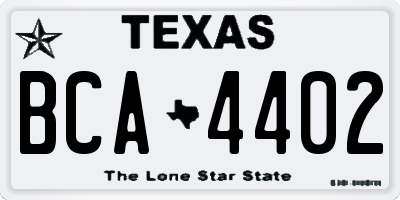 TX license plate BCA4402