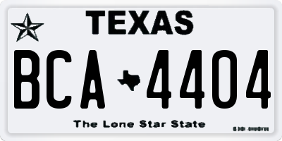 TX license plate BCA4404