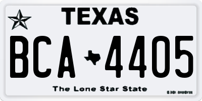 TX license plate BCA4405
