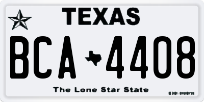 TX license plate BCA4408