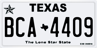 TX license plate BCA4409