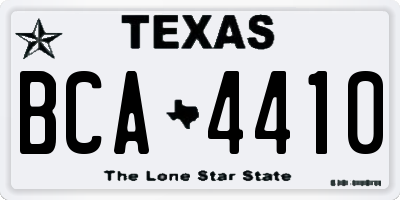 TX license plate BCA4410
