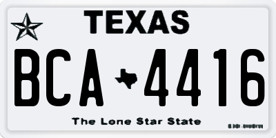 TX license plate BCA4416