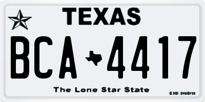 TX license plate BCA4417