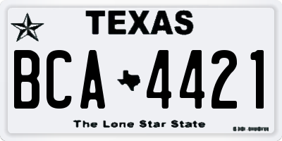 TX license plate BCA4421