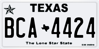 TX license plate BCA4424