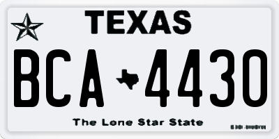 TX license plate BCA4430