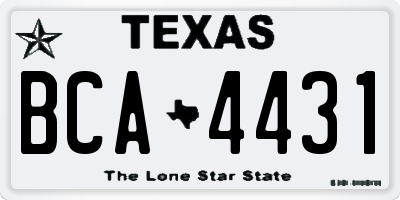 TX license plate BCA4431