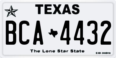 TX license plate BCA4432