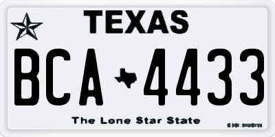 TX license plate BCA4433