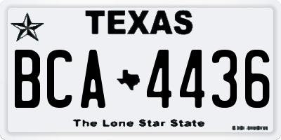 TX license plate BCA4436