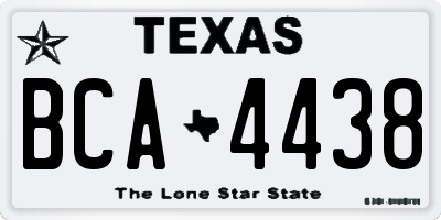 TX license plate BCA4438