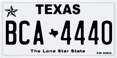 TX license plate BCA4440